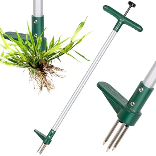 Image of Walensee Weed Puller, Stand Up Weeder Hand Tool, Long Handle Garden Weeding Tool with 3 Claws, Hand Weed Hound Weed Puller for Dandelion, Standup Weed Root Pulling Tool and Picker, Grabber (1 Pack)
