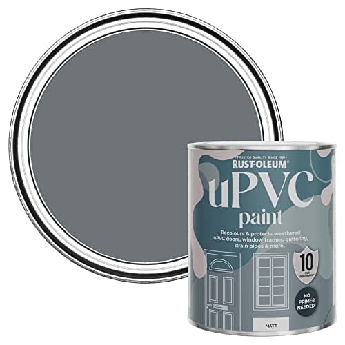 Image of Rust-Oleum Grey uPVC Door and Window Paint in Matt Finish - Marine Grey 750ml