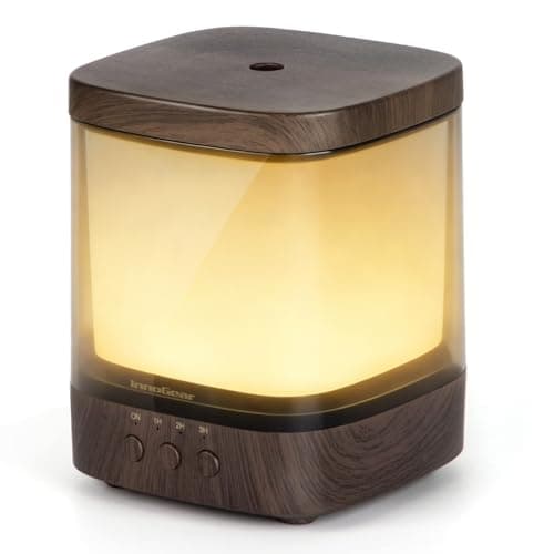 Image of InnoGear Diffusers for Essential Oils, 300ml Oil Diffuser Aromatherapy Diffusers Aroma Ultrasonic Cool Mist Humidifier 4 Timers Color Changing Lights Auto-Off, Brown