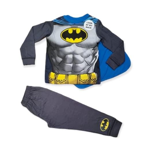 Image of Textiles 4 Home Boys Batman Pyjamas Set Nightwear 2 to 8 Years (5-6 years) Grey