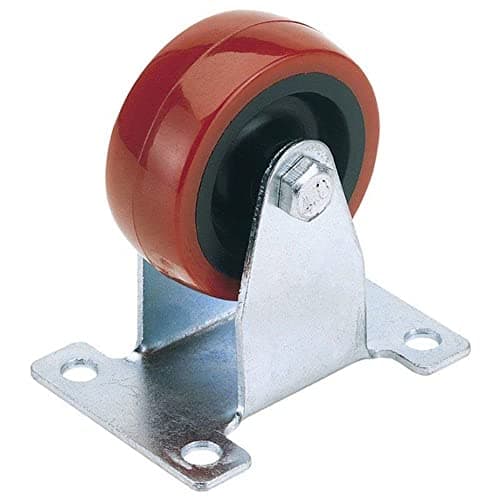 Image of Draper 65517 75 mm Fixed-Plate Fixing Polyurethane Wheel (100 kg Safe Working Load)