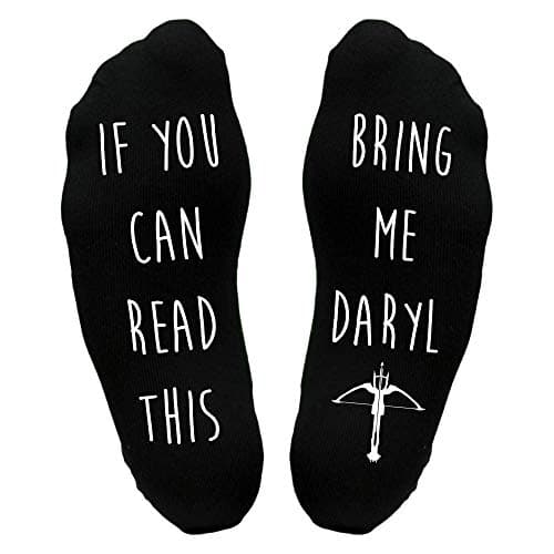 Image of Kickass Tees Bring Me Daryl 1 Sole Socks Long Black Walking Dead Funny Christmas Stocking Filler Mum