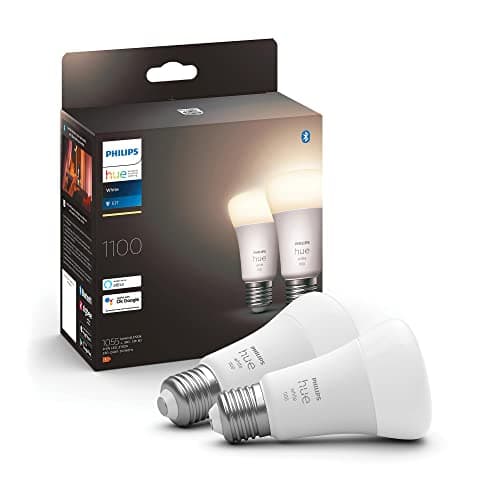 Image of Philips Hue New White Smart Light Bulb 75W - 1100 Lumen 2 Pack [E27 Edison Screw] with Bluetooth. Works with Alexa, Google Assistant, Apple Homekit. for Indoor Home Lighting, Livingroom and Bedroom.