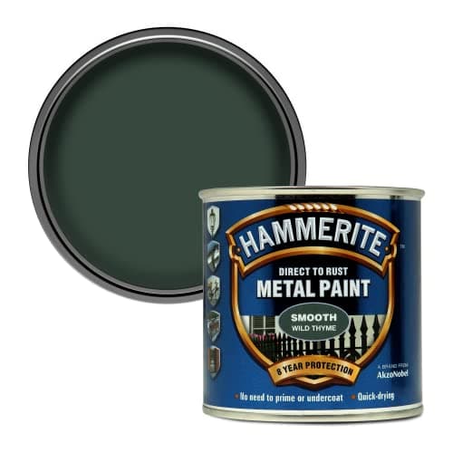 Image of Hammerite Direct to Rust Smooth Metal Paint - Wild Thyme - 250ML