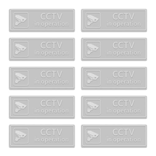 Image of Hopzab 10 PCS CCTV in Operation Sign Frosted Vinyl Stickers Waterproof Video Surveillance Window Stickers Self-Adhesive Warning Signs for Window Door Home Office