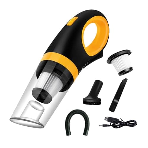Image of HOOLRZI MultiFunctional Hand Vacuum 6000PA USB Powered Car Vacuum Quick Clean Up Tool For Pet Hair Crumbs Debris