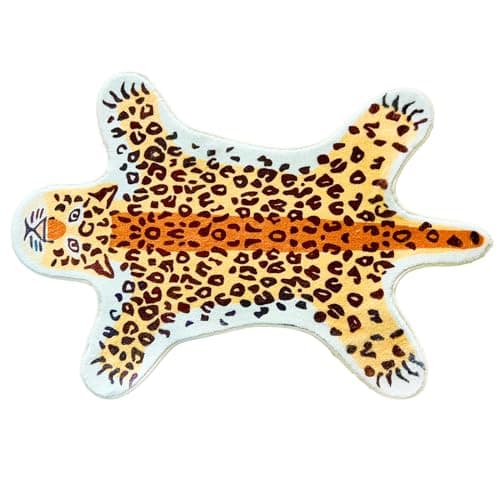 Image of JJIW Tiger Bathroom Rug, Tiger Rug, Animal Rugs, Bath Mat for Bathroom, Cute Bath Mats, Non-Slip for Bedroom Kitchen Cartoon Soft Bathmat, Machine Washable, 60cmx90cm (Leopard)