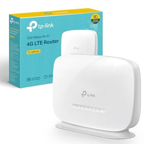 Image of TP-Link TL-MR105 4G LTE WiFi Router, 4G Router, Plug&Play, SIM Card Slot, 2 LAN/WAN Ports for Ethernet Cable, Up to 32 Devices, Parental Controls, Guest Network, Home/Remote, 300Mbps Wireless