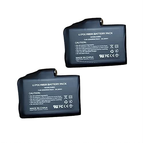 Image of Baceyong 2PCS 7.4V 2200mAh Lithium Polymer Rechargeable Battery, Lithium Polymer ion Rechargeable Lithium ion Polymer Battery UL FCC Safety certification Black Dustproof Batteries