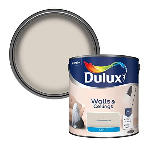 Image of Dulux Walls & Ceilings Matt Emulsion Paint - Egyptian Cotton - 2.5L
