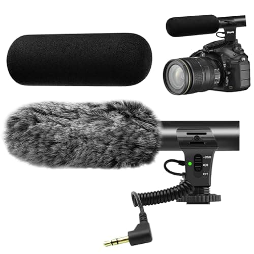 Image of Tikysky Camera Microphone, Video Microphone for Dslr Interview Videomic Shotgun Microphones for Canon Nikon Sony Panasonic Fuji
