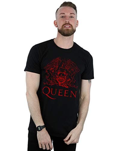 Image of Absolute Cult Queen Men's Distressed Crest T-Shirt Black XXXX-Large