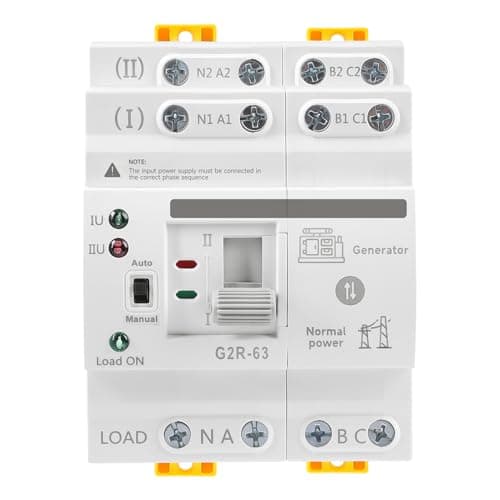 Image of Jadeshay Dual Power Automatic Transfer Switch, ATS Power Supply Controller Uninterrupted Transfer Switch G2R 4P 63A Dual Power Automatic Transfer Switch Electrical Selector Switches 220V