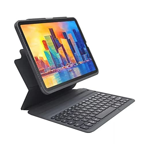 Image of ZAGG Pro Keys iPad Bluetooth Keyboard and Folio Case for 10.9-inch iPad (Gen 4 & 5) Backlit Keys, Pencil Holder, Detachable, Multi-Device Pairing, Adjustable Stand, Magnetic Closure (English)