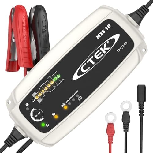 Image of CTEK Multi MXS 10 10A 12V 8-Stage Battery Charger Conditioner, Sky, Black