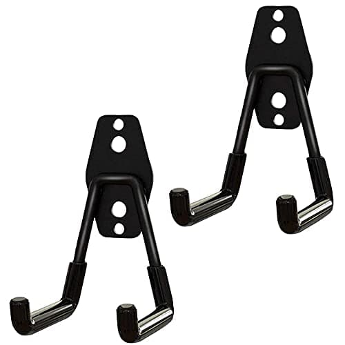 Image of ANCLLO 2 Pack Black Garage Storage Utility Hooks Garage Garden Tool Organizer Steel Wall Mount Hooks Garden Small U Hooks-Medium