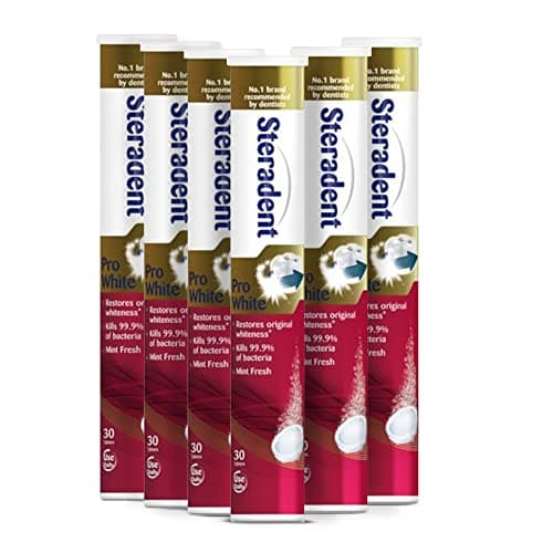 Image of Steradent SIX PACKS of Pro White Denture Cleanser 30 Tablets by