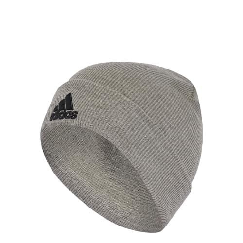 Image of adidas Unisex Logo Beanie, Medium Grey Heather/Black, M