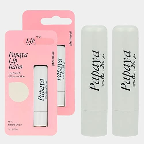 Image of Pharma Oil Protective Natural Lip Balm Papaya, 2x5g. I Enriched With Shea Butter I Intensive CareI Paraben Free I No Artificial Colors, Perfect as a Gift