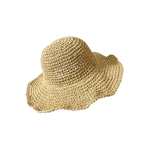 Image of Andiker Women Straw Hat, Foldable Floppy Wide Brim Sun Cap, Summer Outdoor Beach Hat UV Protection for Women Girls Khaki (UK, Alpha, One Size, Khaki)