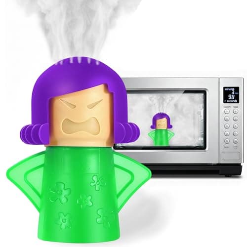 Image of Microwave Cleaner Angry Mama Oven Steam Cleaner Odor Absorber Easily Cleans the Crud in Minutes,Green