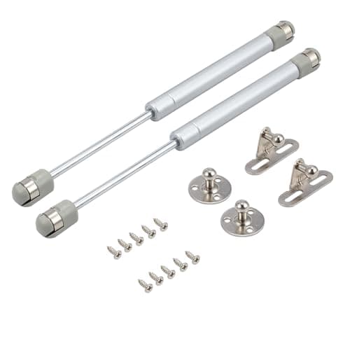 Image of Bohaner Cabinet Door Hinges, 2Pcs Lift Up Spring Flap Gas Strut Support Stay Bar, Kitchen Cupboard Box Lift Support, Silver 40N Gas Struts