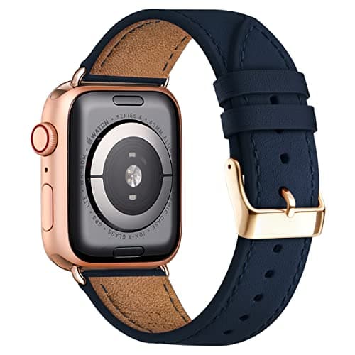 Image of QAZNZ Leather Straps for Apple Watch Strap 40mm 42mm(Series 11 10) 41mm 38mm,Women Men Replacement Strap for Apple Watch Series 9 8 7 6 5 4 3 2 1 & iWatch SE 1/2/3,Ultra 3/2/1