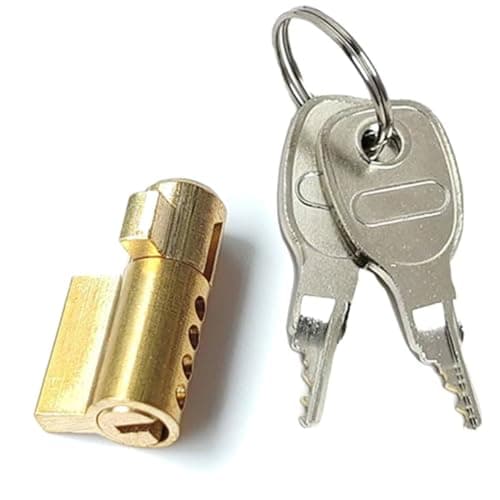 Image of Heavy Duty Trailer Hitch Lock Cylinder – Caravan & Trailers Coupling Towing Security Hitch Locks with 2 Keys – Universal Trailer Lock for Pressed Steel Couplings (Gold)