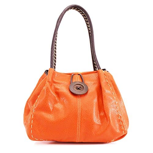 Image of YourDezire YDezire® Womens Designer Button Office Tote Bag Ladies Handbag Work Shoulder Bag New UK (Orange)
