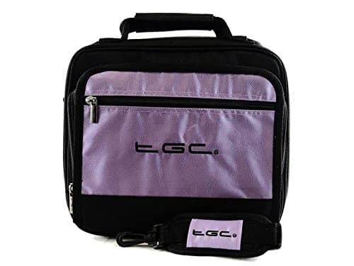Image of Philips PD9012/17 9" Widescreen Portable DVD Player Twin Compartment Case Bag by TGC ® (Jet Black & Electric Purple)