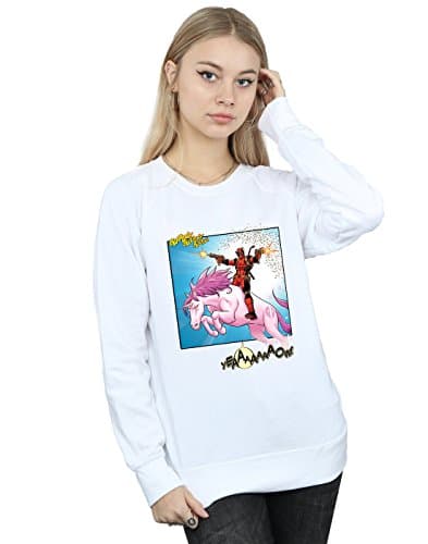 Image of Marvel Women's Deadpool Hey You Sweatshirt White Medium
