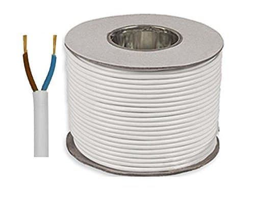 Image of White 3182Y 2 Core 1mm 10 Amp PVC Flexible Cable Cut To Length Flex (5 Meters)