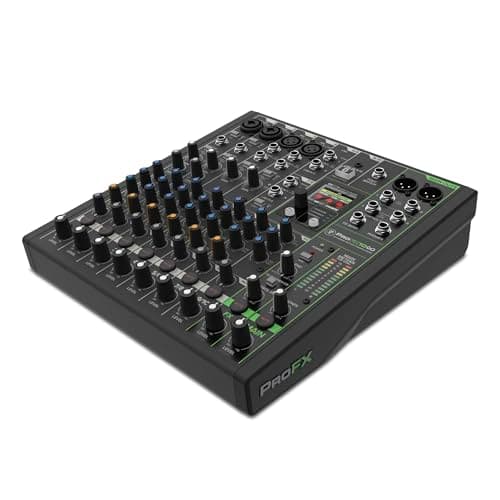 Image of Mackie ProFX10 GO Battery-Powered 10-Channel Analog Audio Mixer With Bluetooth, USB-C Recording Modes, GigFX+ Effects, Onyx Preamps, EQ, Compression, Up to 8 Hours Battery Life
