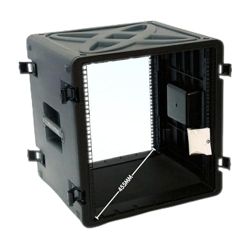 Image of Challenger 12U (19″) Injection Moulded Rack Hard Case | Stackable Rack Case | Crush Resistant, Airline-Friendly, Watertight Flight Case | Supplied with Rack Fixings | 60.5x62.5x63cm