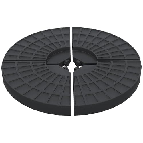 Image of Outsunny 4 PCs 70KG Portable Round Parasol Base Umbrella Cross Stand Weights Holder Sand or Water Filled Outdoor Garden Patio Cantilever Cross Base Weight