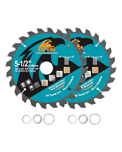Image of EXFEIN 140mm Wood Cutting Discs 2pcs, 24 Teeth ATB TCT Fine Finish Disc with 20mm Bore for Wood Plastic