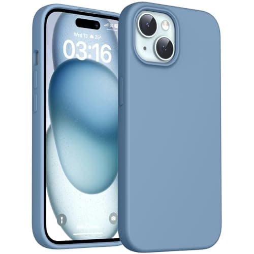 Image of TOCOL Silicone for iPhone 15 Case, Liquid Silicone Slim Silky-Soft Touch, Multi-Color Anti-Scratch Shockproof for iPhone 15, Winter Blue