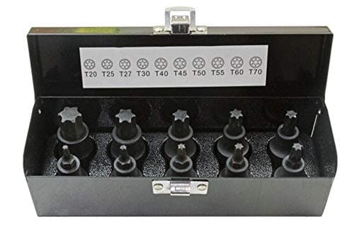 Image of US PRO INDUSTRIAL 10pc 1/2" Dr Impact Torx Bit Socket Set T20 - T70 2087