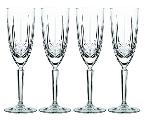 Image of Waterford 156158 Marquis Sparkle Flute Set of 4, Non-Leaded Crystal, Clear