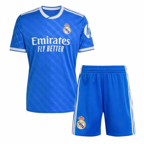 Image of Real Madrid - Kids Set 3rd Team 2025-2026 | Official adidas Replica | T-Shirt + Trousers | Blue Design | Breathable Fabric | Ideal Gift, blue, Einheitsgröße