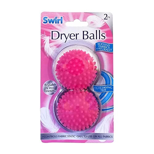 Image of Swirl Fabric Softening Tumble Dryer Balls - Pink - 2 Pack