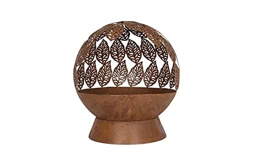 Image of La Hacienda Leaves Oxidised Fire Globe, Natural Rusted