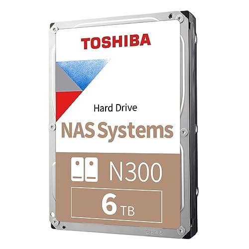 Image of Toshiba 6TB N300 Internal Hard Drive â€“ NAS 3.5 Inch SATA HDD Supports Up to 8 Drive Bays Designed for 24/7 NAS Systems, New Generation (HDWG460UZSVA)