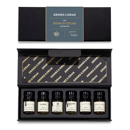 Image of Drinks by the Dram Regions of Scotland Whisky Tasting Set - 6 x 3cl Drams of Scotch - Whisky Gift Set with Speyside and Single Malt Spirits