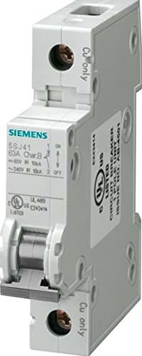 Image of Siemens 5SJ41187HG40 Miniature Circuit Breaker, UL 489 Rated, 1 Pole Breaker, 15 Ampere Maximum, Tripping Characteristic C, DIN Rail Mounted, Type HSJ, 240 VAC, 60 VDC