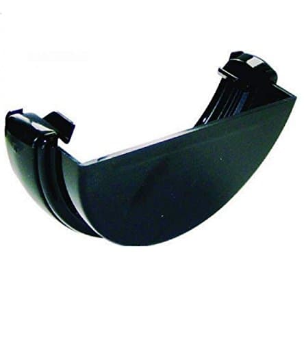 Image of FLOPLAST 112mm Half Round Gutter External Stop End - Black
