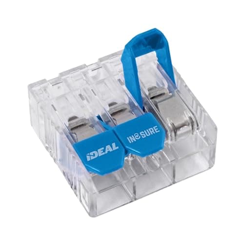 Image of Ideal Electrical in-Sure Lever Wire Connector,10 AWG, 3-Port (30-10L33), Box of 75—Compact Releasable Connectors for Solid and Stranded Wires