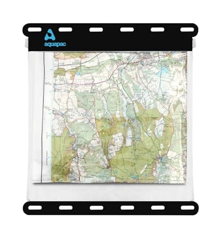 Image of Aquapac Waterproof Map Holder While Outdoors or Hiking - Clear Plastic Case for Kayaking and a Waterproof Bag for Camping Accessories - Large 30x30cm