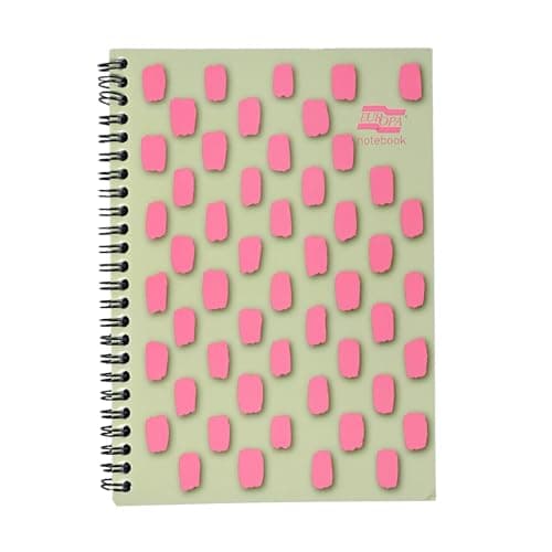 Image of Exacompta Europa Splash - Ref EU1505Z Wirebound Notebooks, Bright Cover, 160 Lined Pages, A5 Size with Micro-Perforated Pages, Pack of 3 Pink/Green Cover