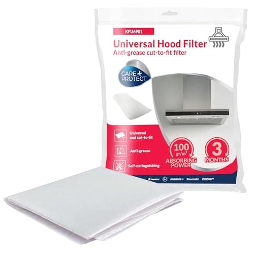 Image of Care+Protect Cooker Hood Filter - Universal - Cut-to-Size - Anti-Grease - Anti-Odour - Self-Extinguishing - Size 47x97 cm - Absorbency 100 g-sq-m
